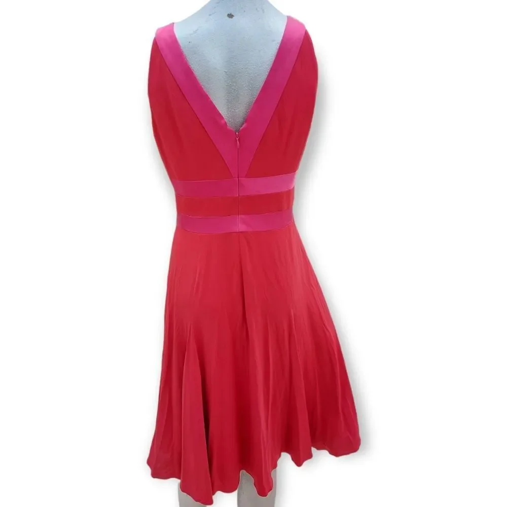 Kay Unger Red and Pink Midi Dress - Picture 7 of 11